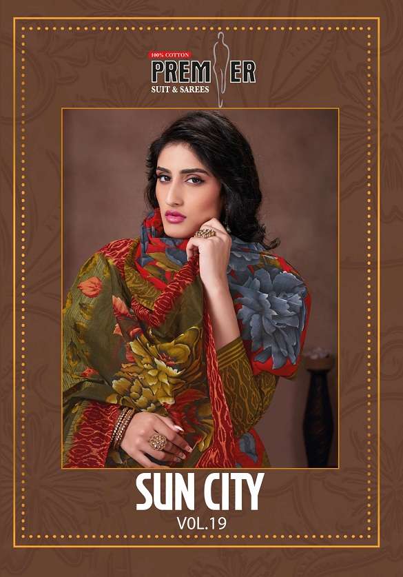 Premier Sun City Vol-19 series 19001-19020 pure cotton saree