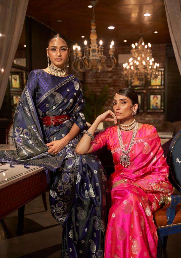 rajtex kristine silk series 288001-288006 pure satin saree