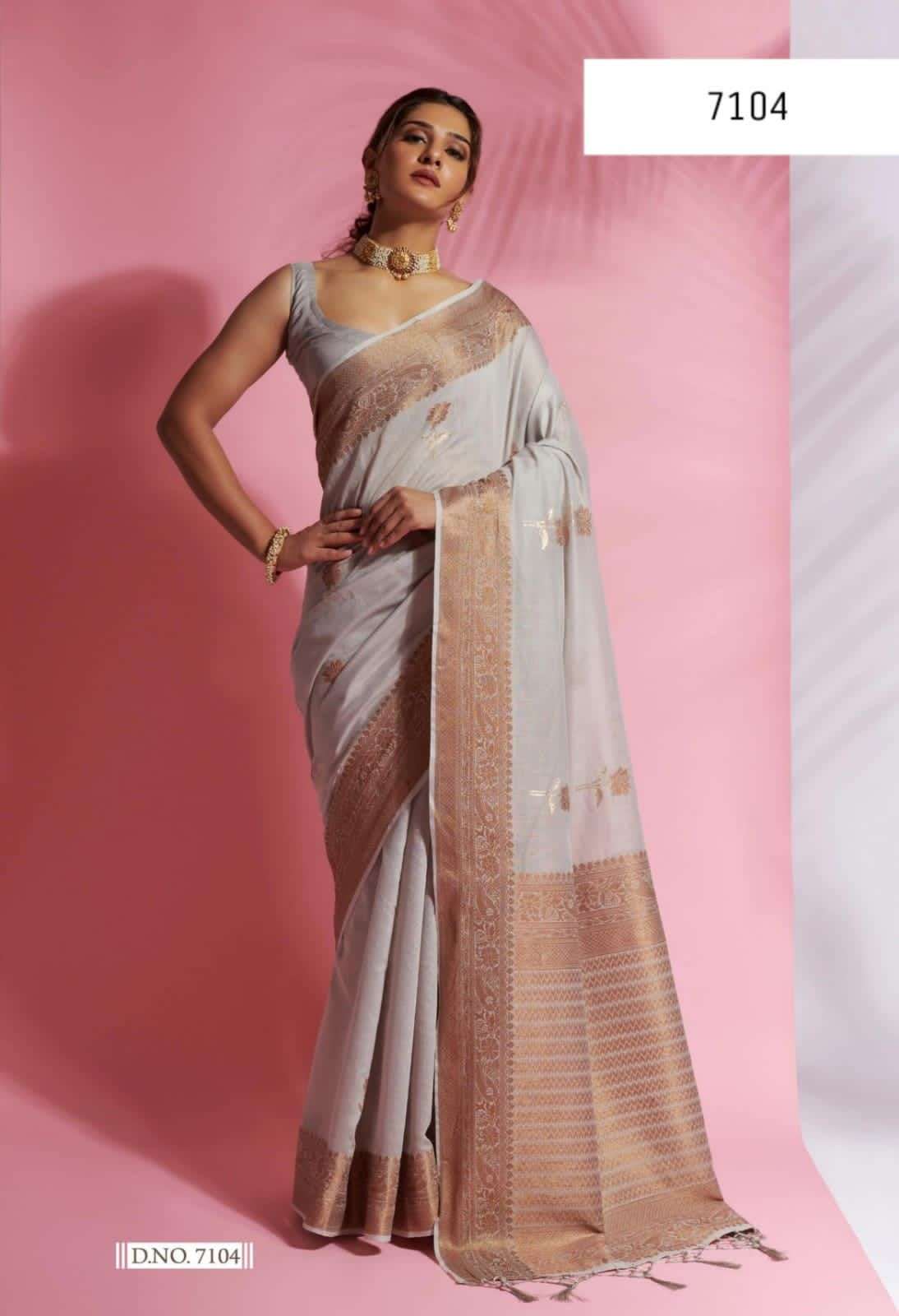rajyog aarna silk designer soft modal cotton dual shade saree
