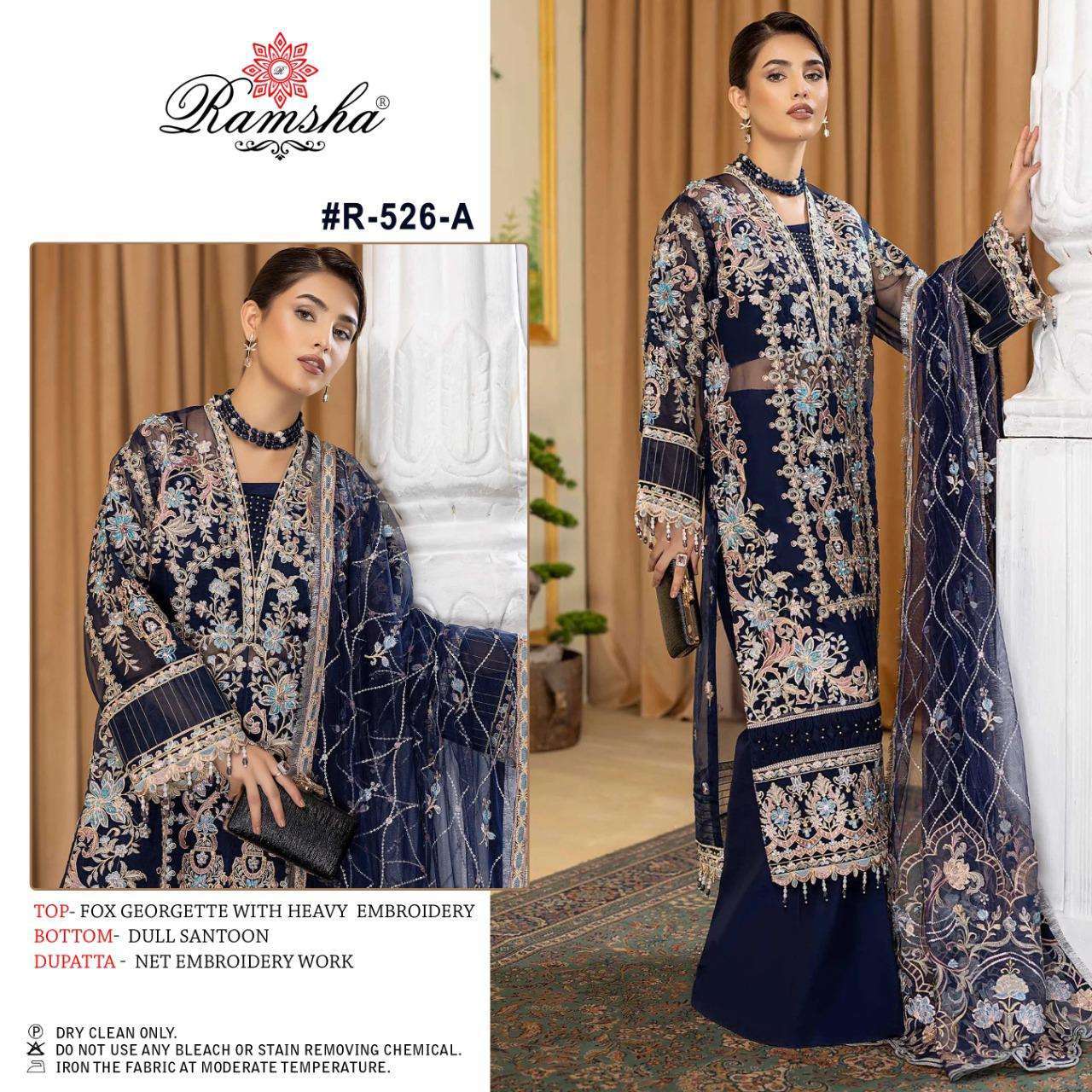 ramsha R- 526 nx georgette heavy embroidery suit