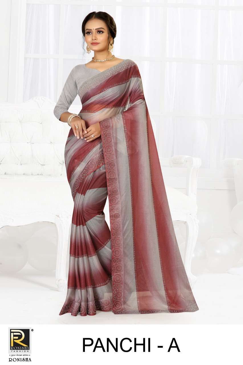 ranjna saree Panchi lycra heavy diamond work saree