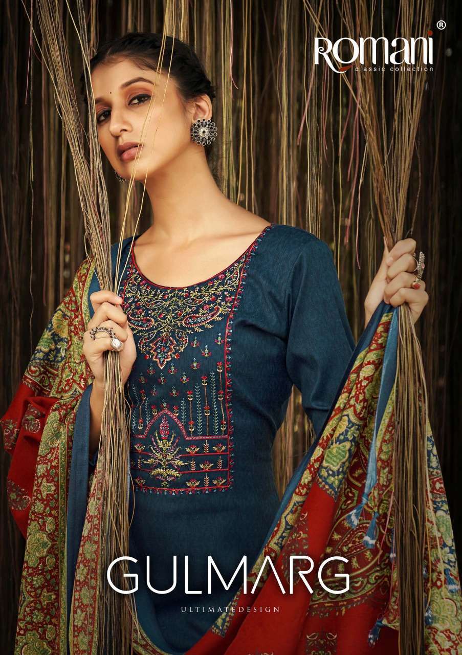 romani gulmarg series 1052001-1052010 premium pashmina suit 