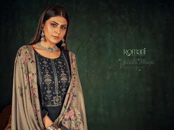 romani patiala magic Pure Hairing Ball Pashmina Print suit