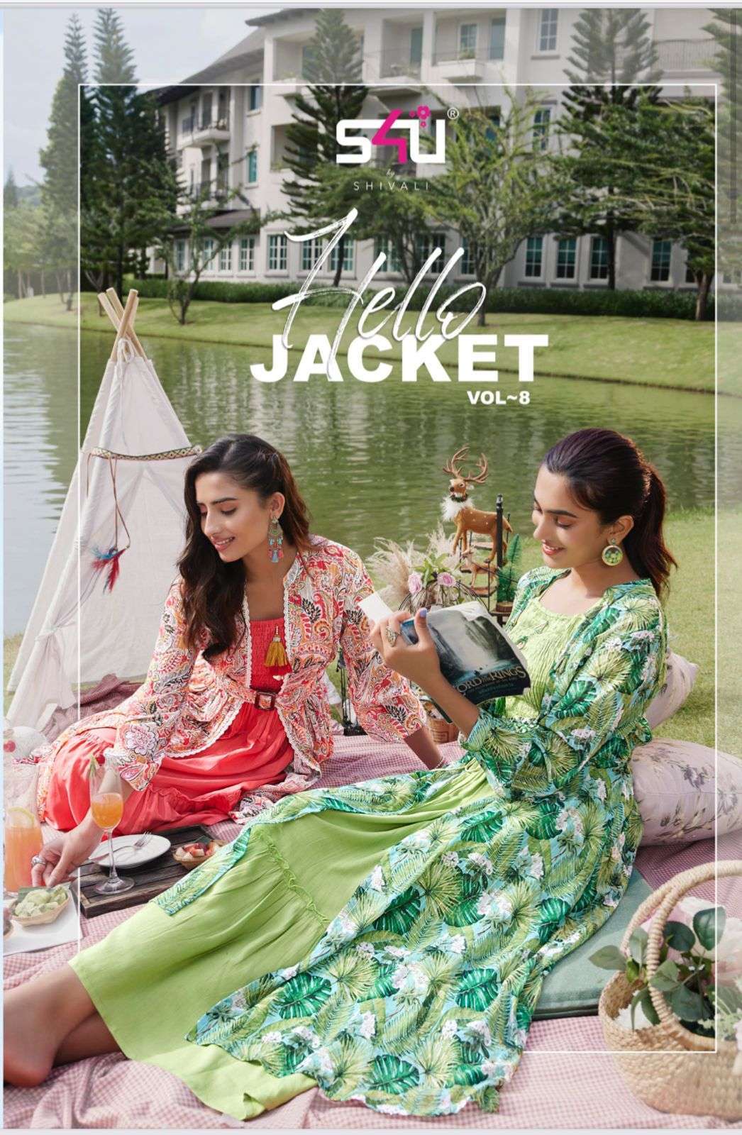 s4u hello jacket vol 8 series 01-06 georgette kurti