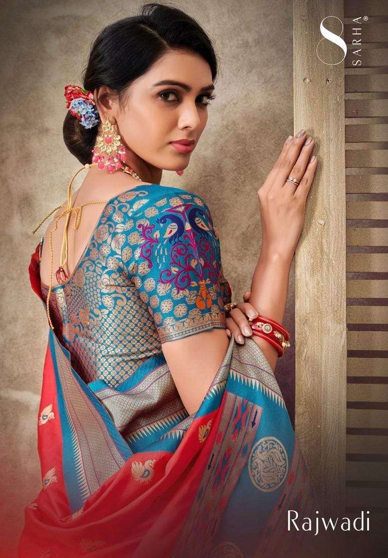 sarha rajwadi silk series 10401-10406 silk saree