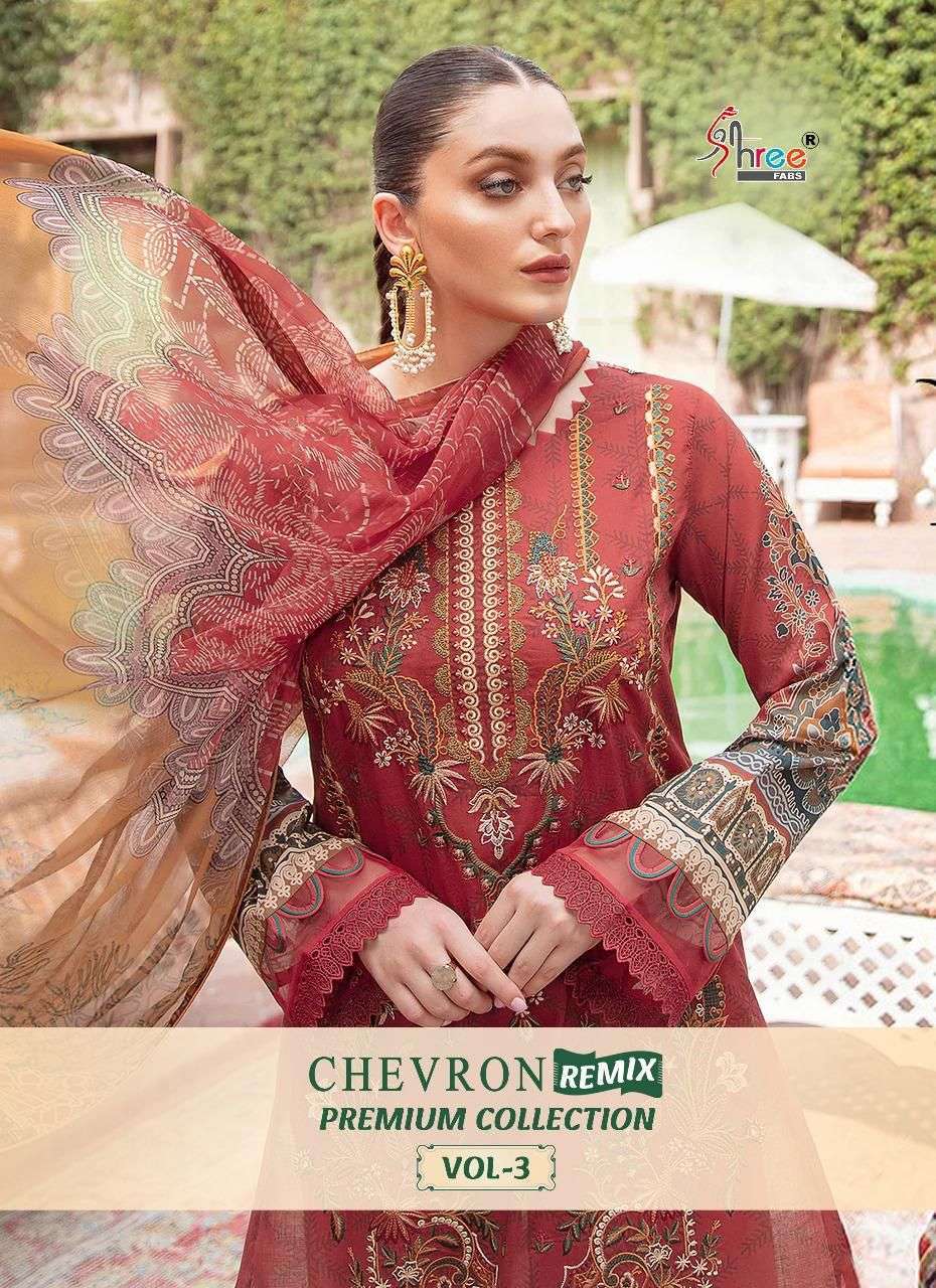 shree fabs chevron remix premium vol 3 pure cotton suit 