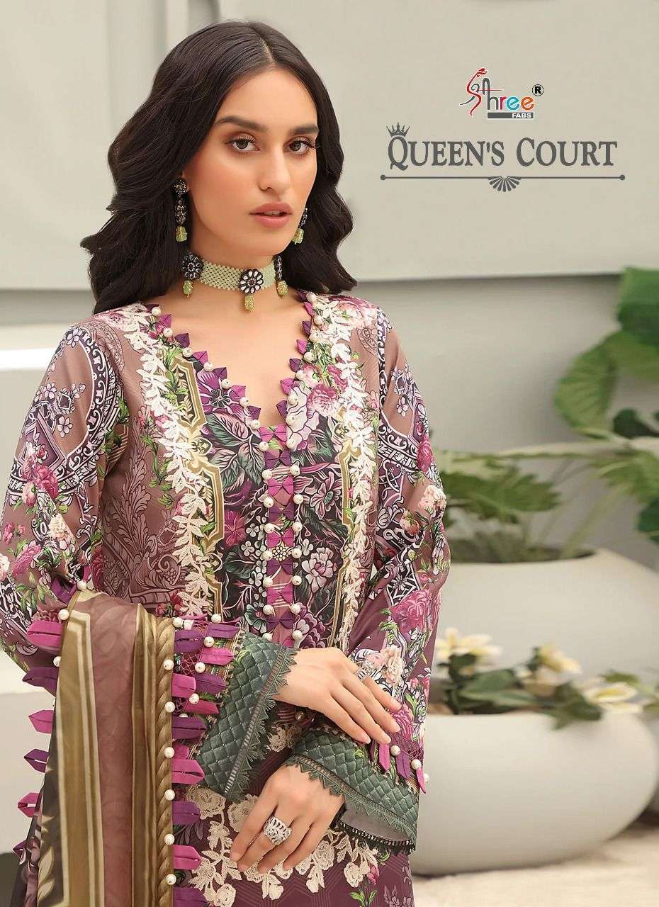 shree fabs queens court series 2422-2426 pure cotton suit 