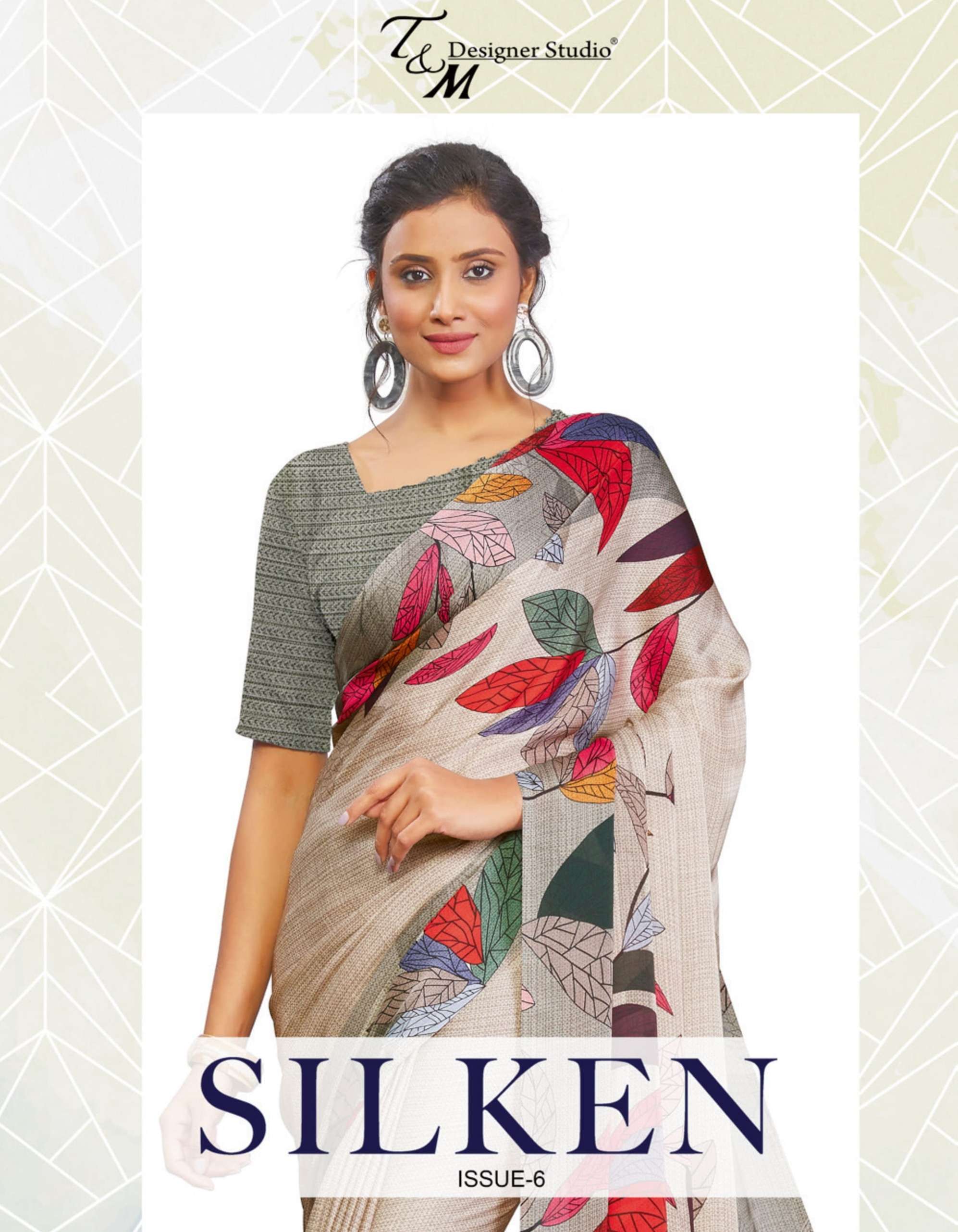 t & m designer silken vol 6 series 609-617 fancy saree
