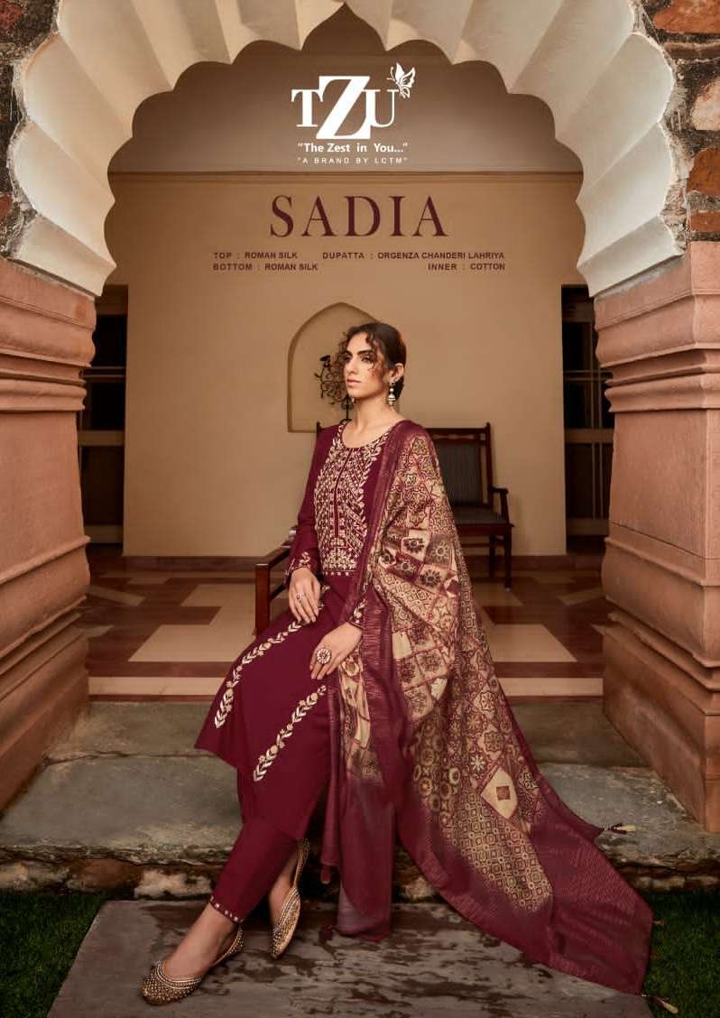 tzu sadia silk series 1001-1006 roman silk readymade suit 