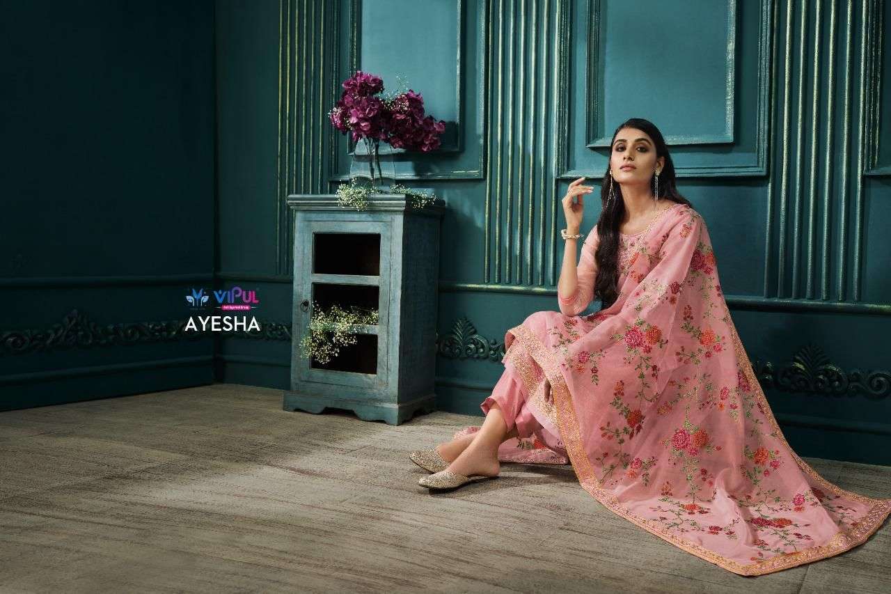 vipul ayesha designer soft satin organza suit 