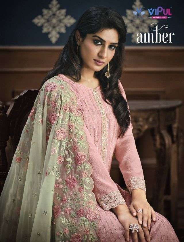 vipul fashion amber series 5041-5046 chinon suit 