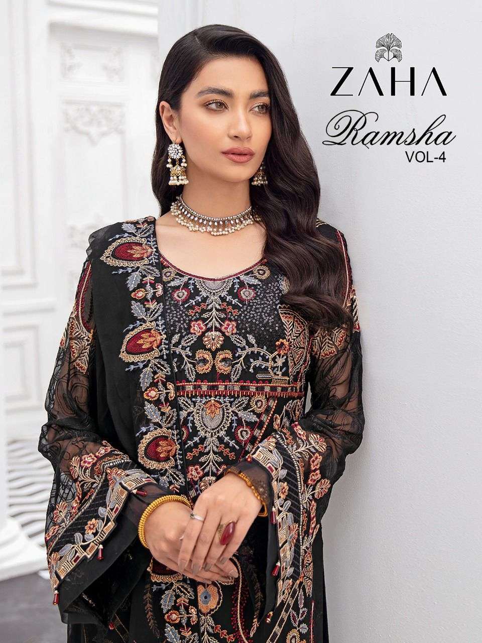 zaha ramsha vol 4 designer georgette suit 