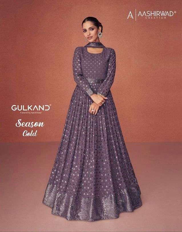 aashirwad creation season gold series 9363 real georgette suit