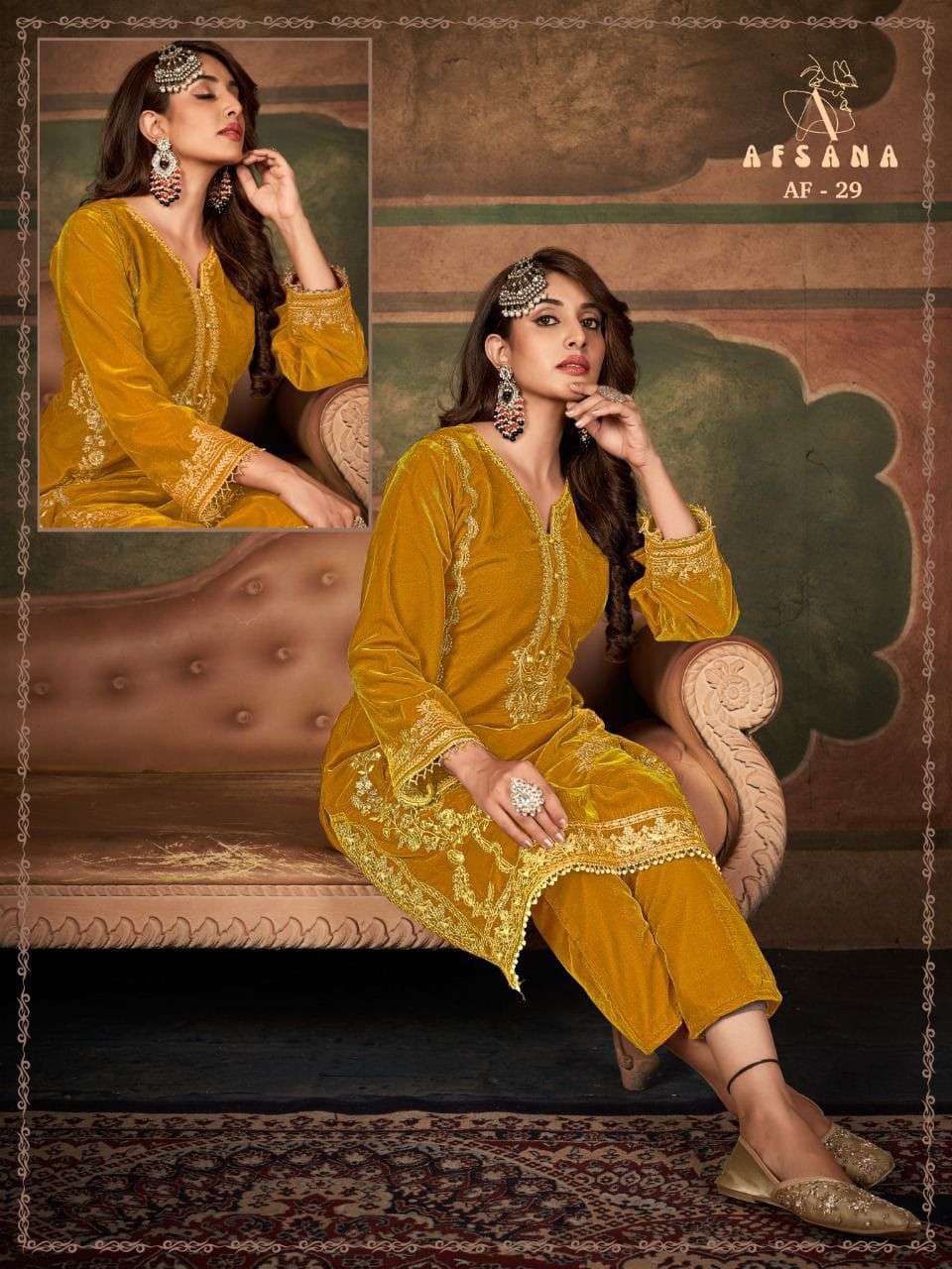 afsana af 29 9000 Velvet With Inner kurti