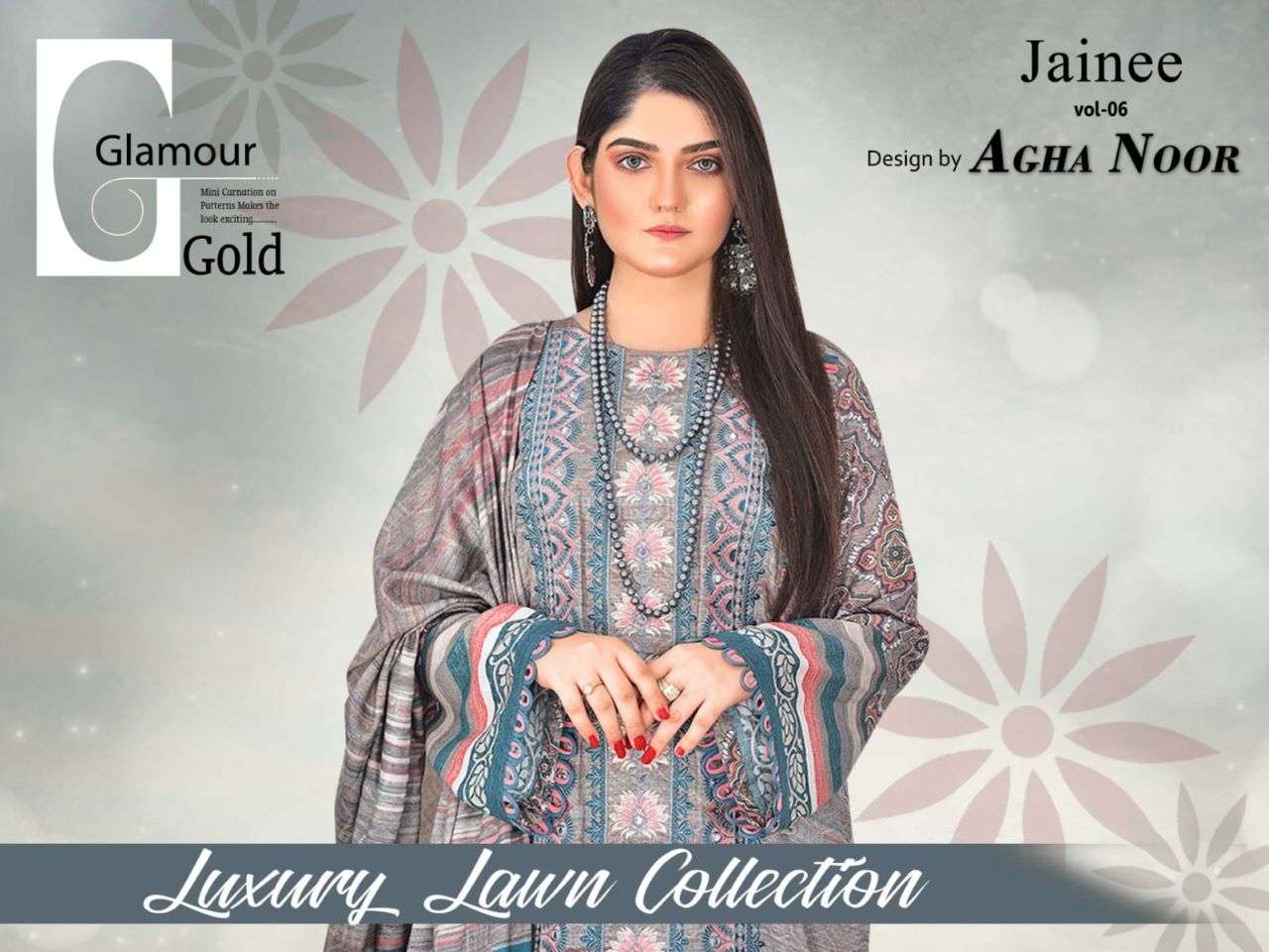 Agha Noor Jainee Vol-6 series 6001-6006 lawn cotton suit 