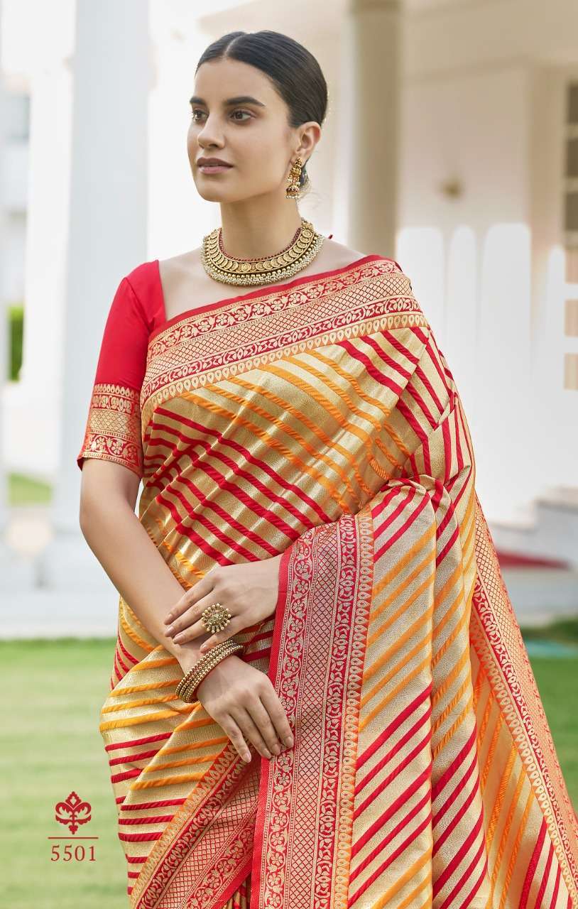 ananya silk series 5501-5504 Pure Silk Stripe Paithani saree