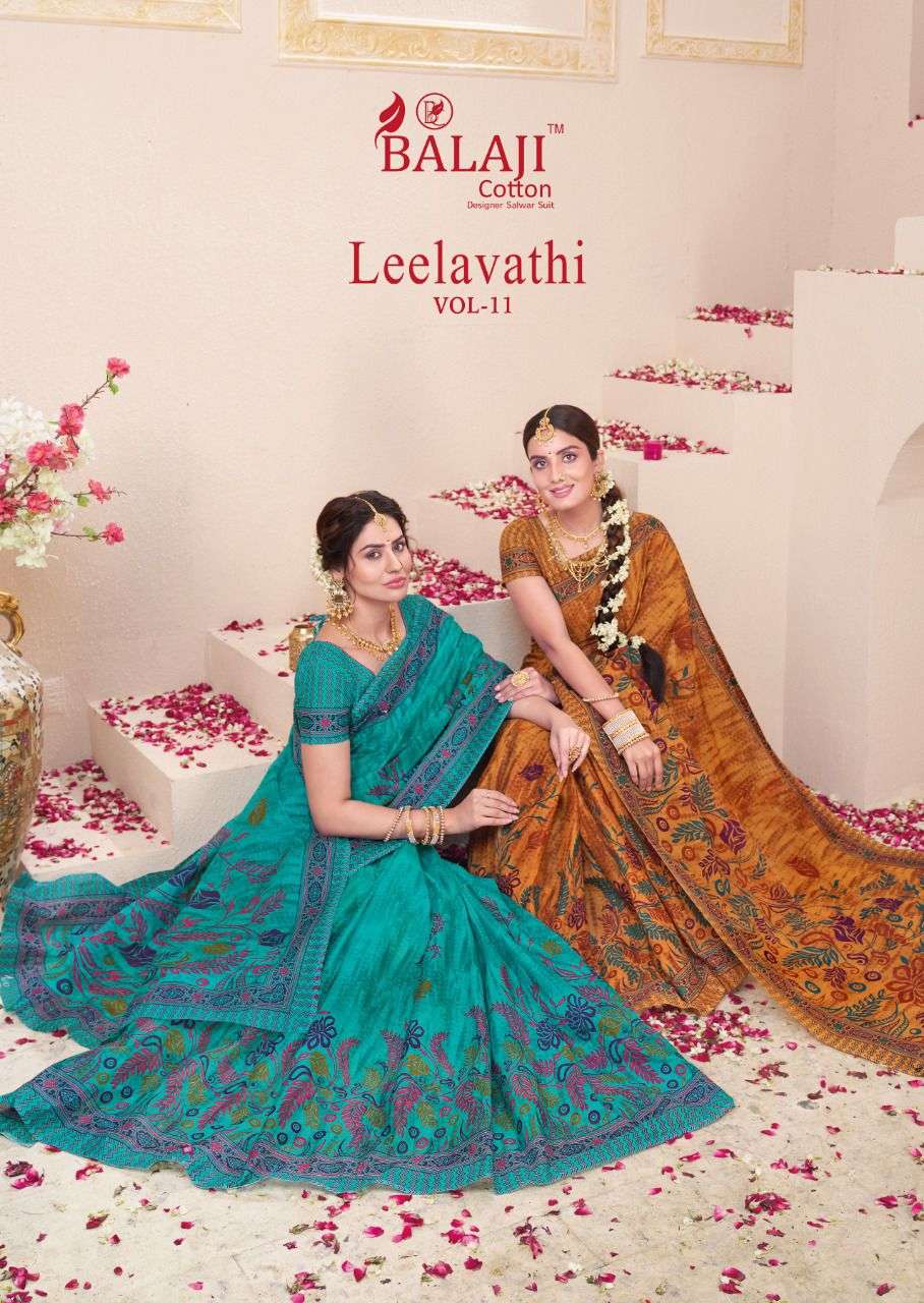 Balaji Leelavathi Cotton Sarees Vol-11 series 1101-1120 pure cotton suit 