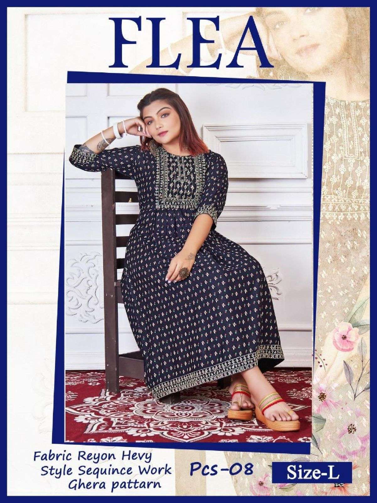 beauty flea vol 1 series 1001-1008 rayon 14 kg kurti