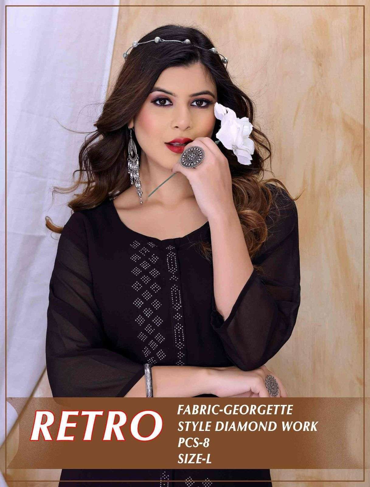 Beauty Queen Retro series 2401-2408 heavy georgette kurti 