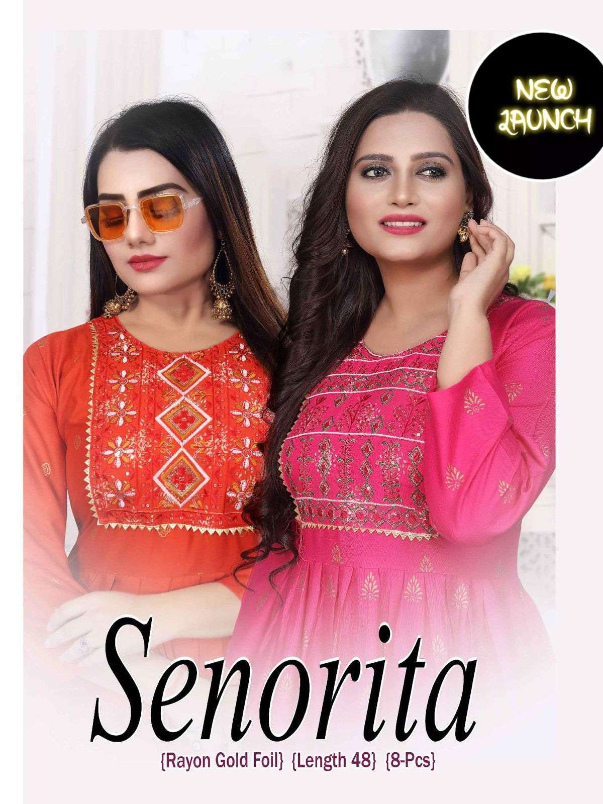 beauty senorita vol 2 series 001-008 heavy rayon kurti