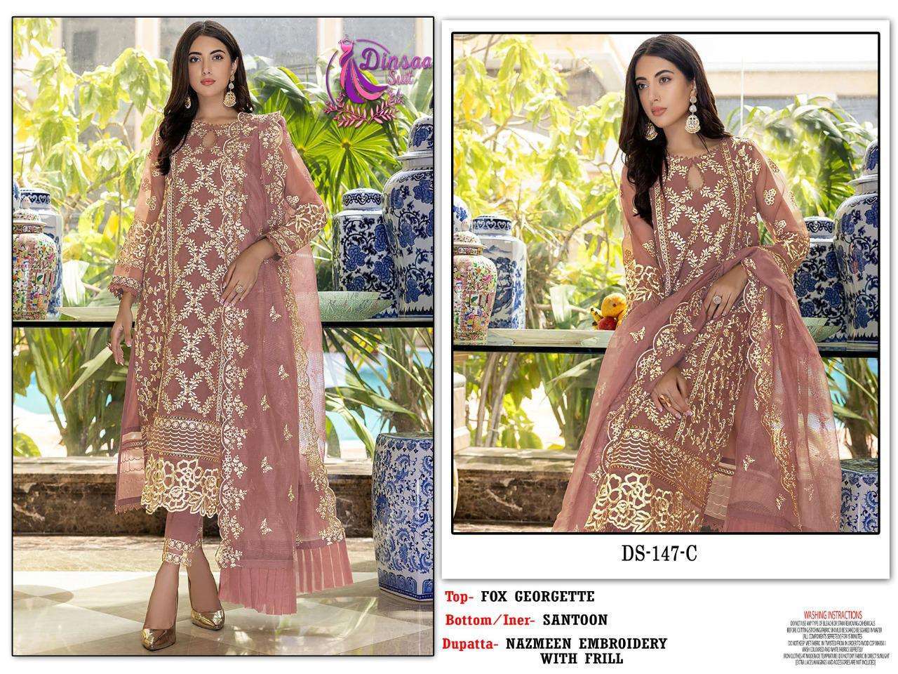 dinsaa suit 147 faux georgette suit 