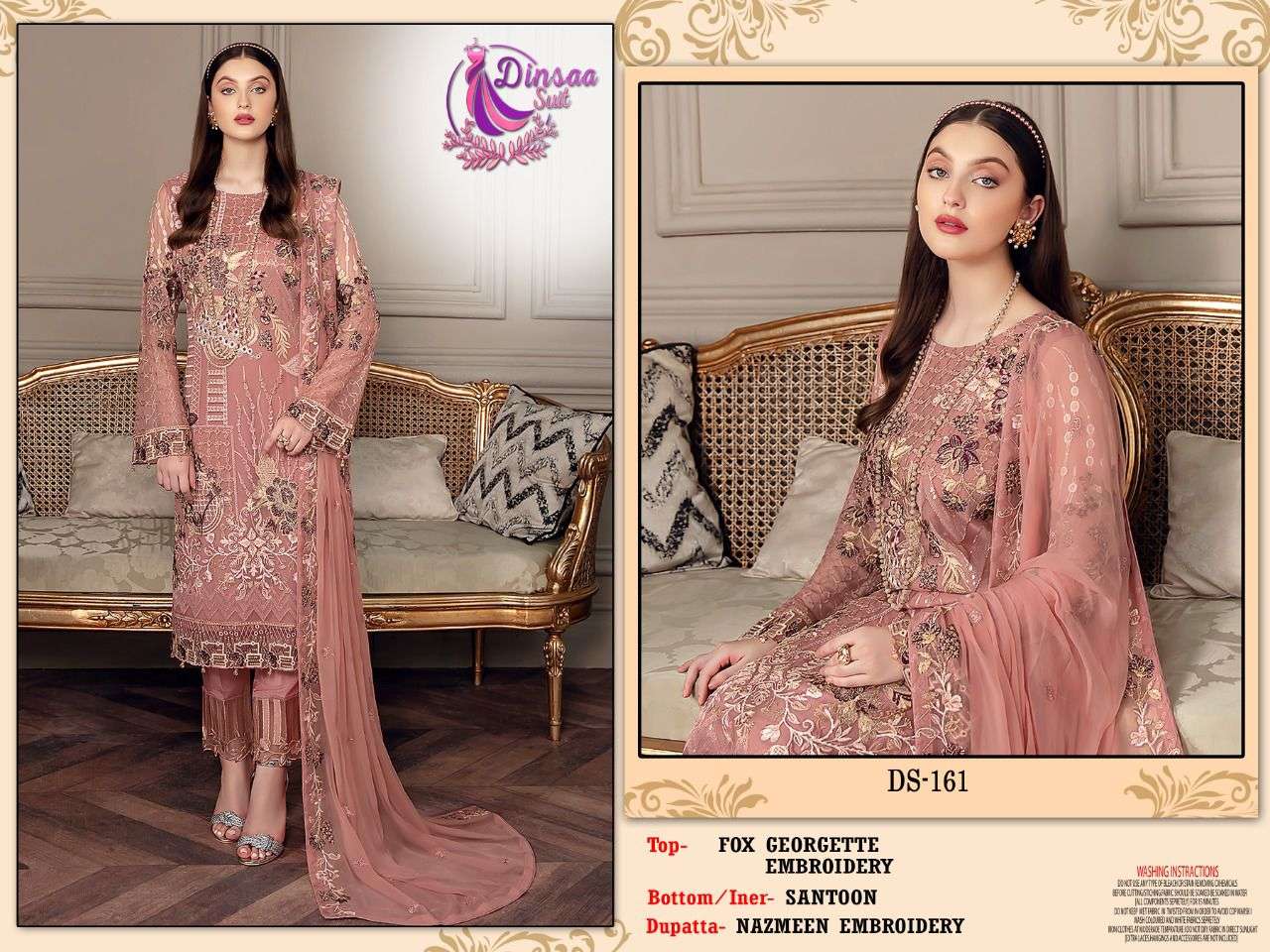 dinsaa suit rangoon designer heavy faux georgette suit 