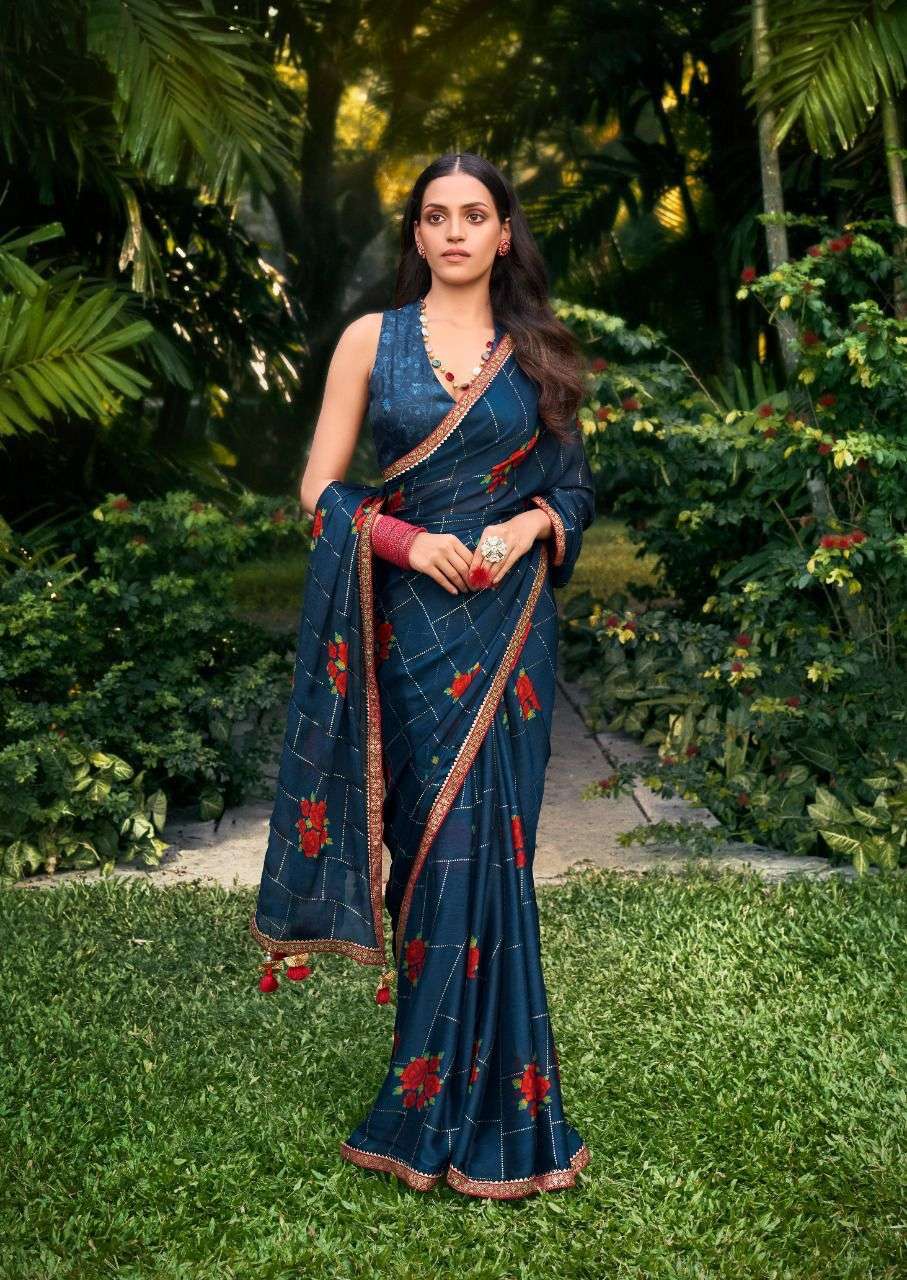 freyaa designer heavy chiffon saree 