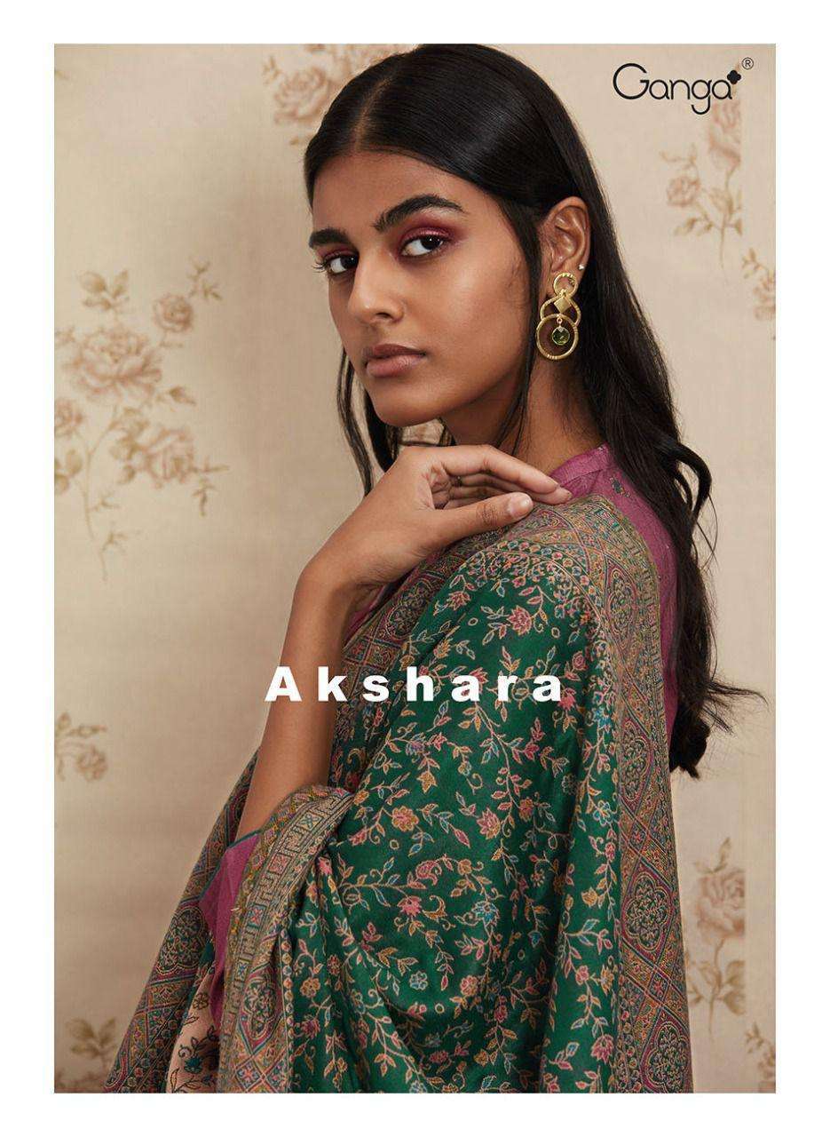 ganga akshara series 1253-1258 premium pure pashmina suit 