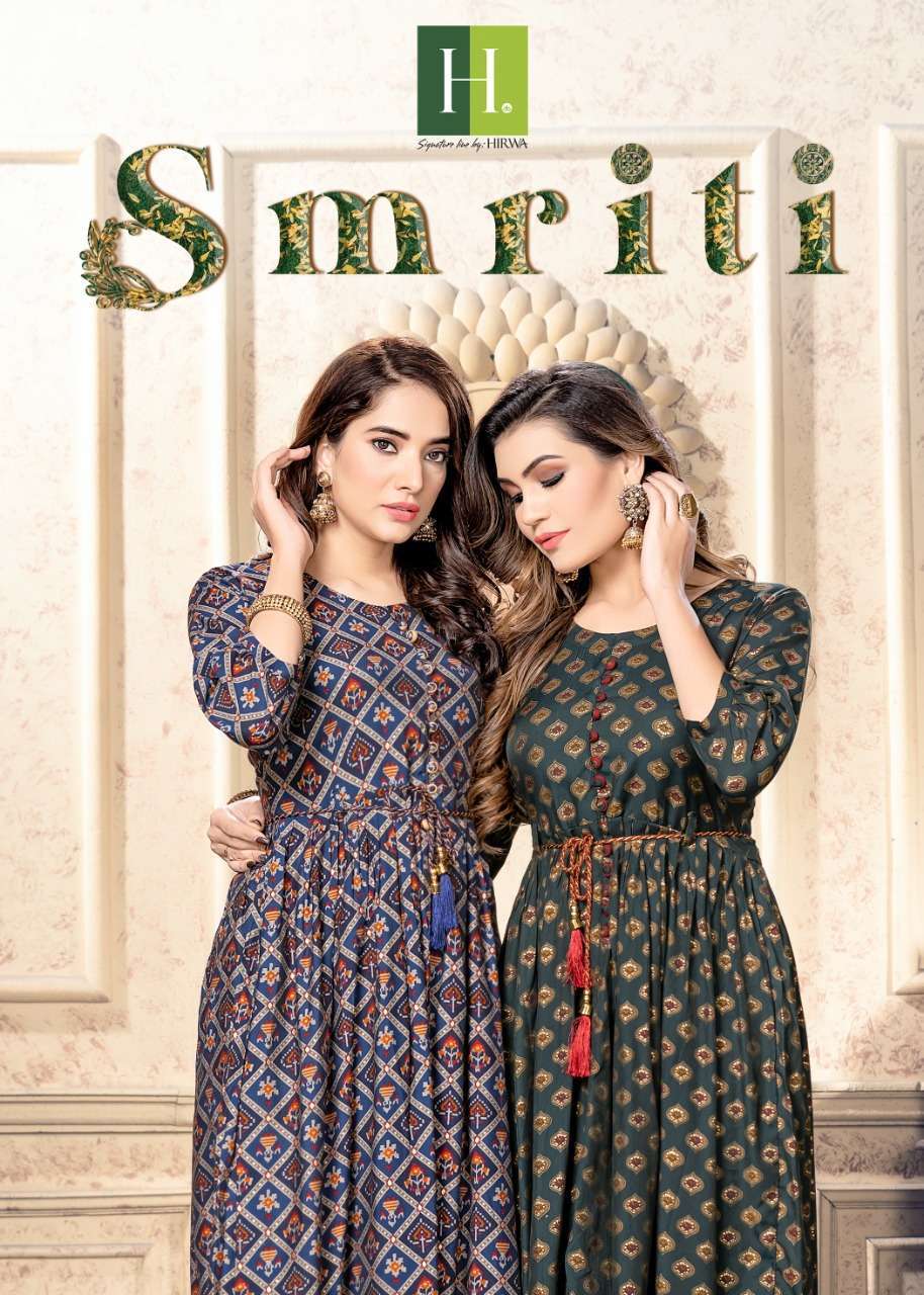 hirwa smriti series 101-109 heavy muslin kurti 