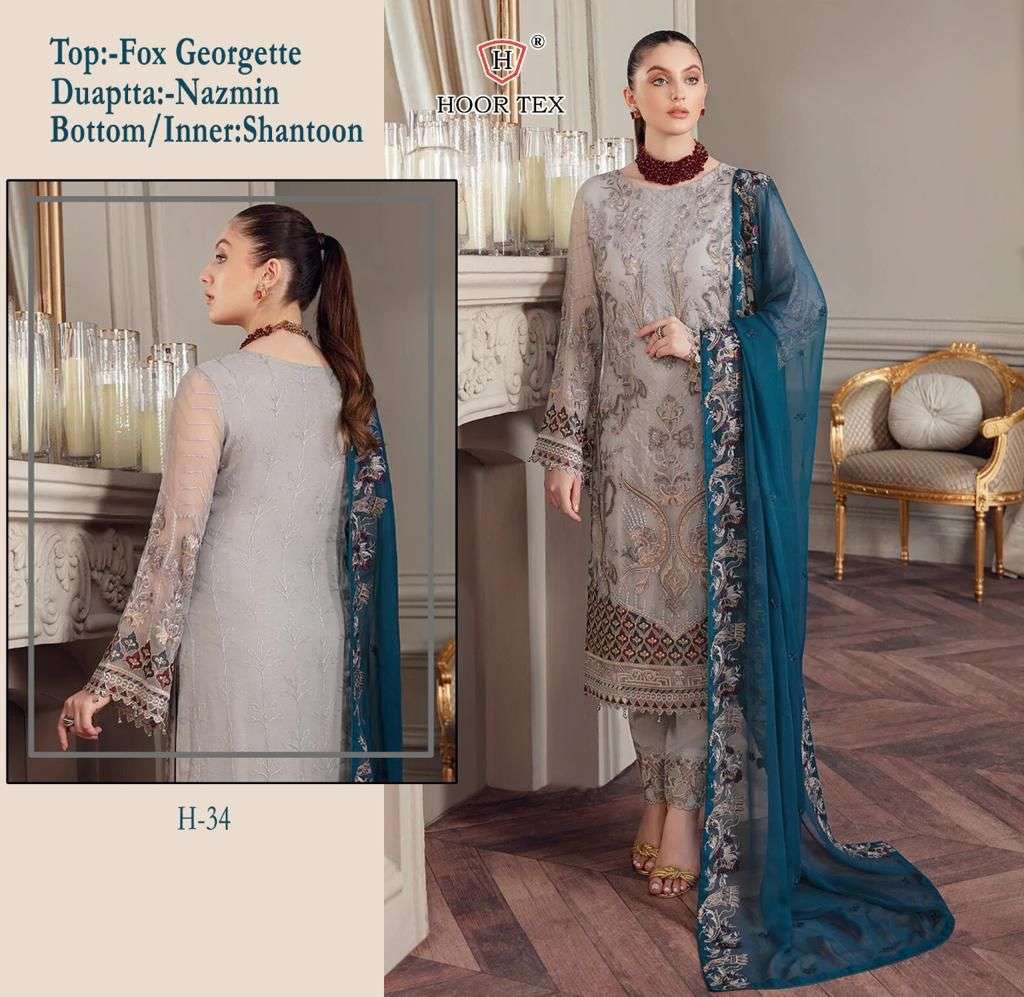 hoor tex H-34 designer faux georgette suit 