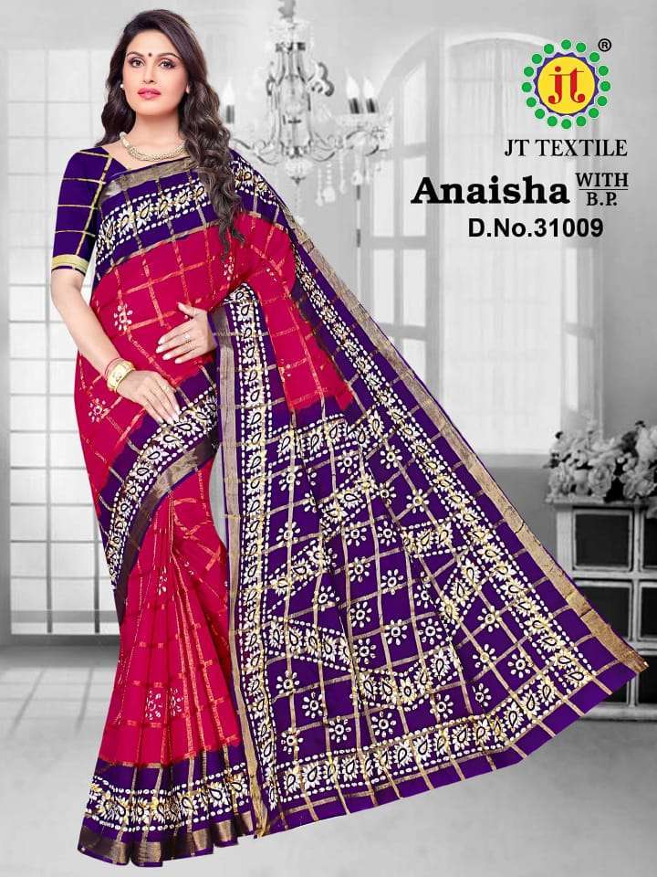j t textile anaisha vol 31 series 31001-31010 cotton saree
