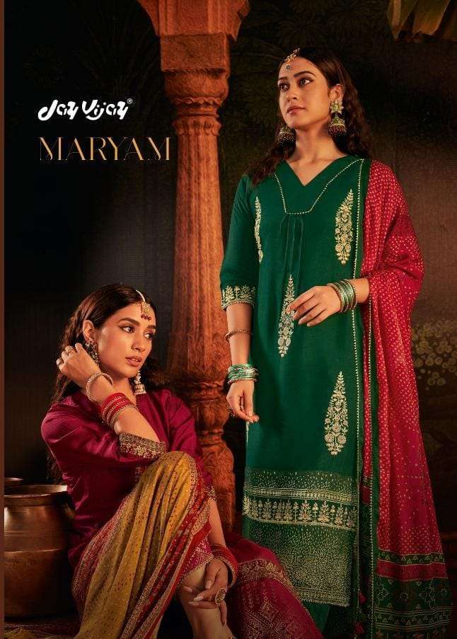 jay vijay maryam series 7621-7630 pure russian silk suit 