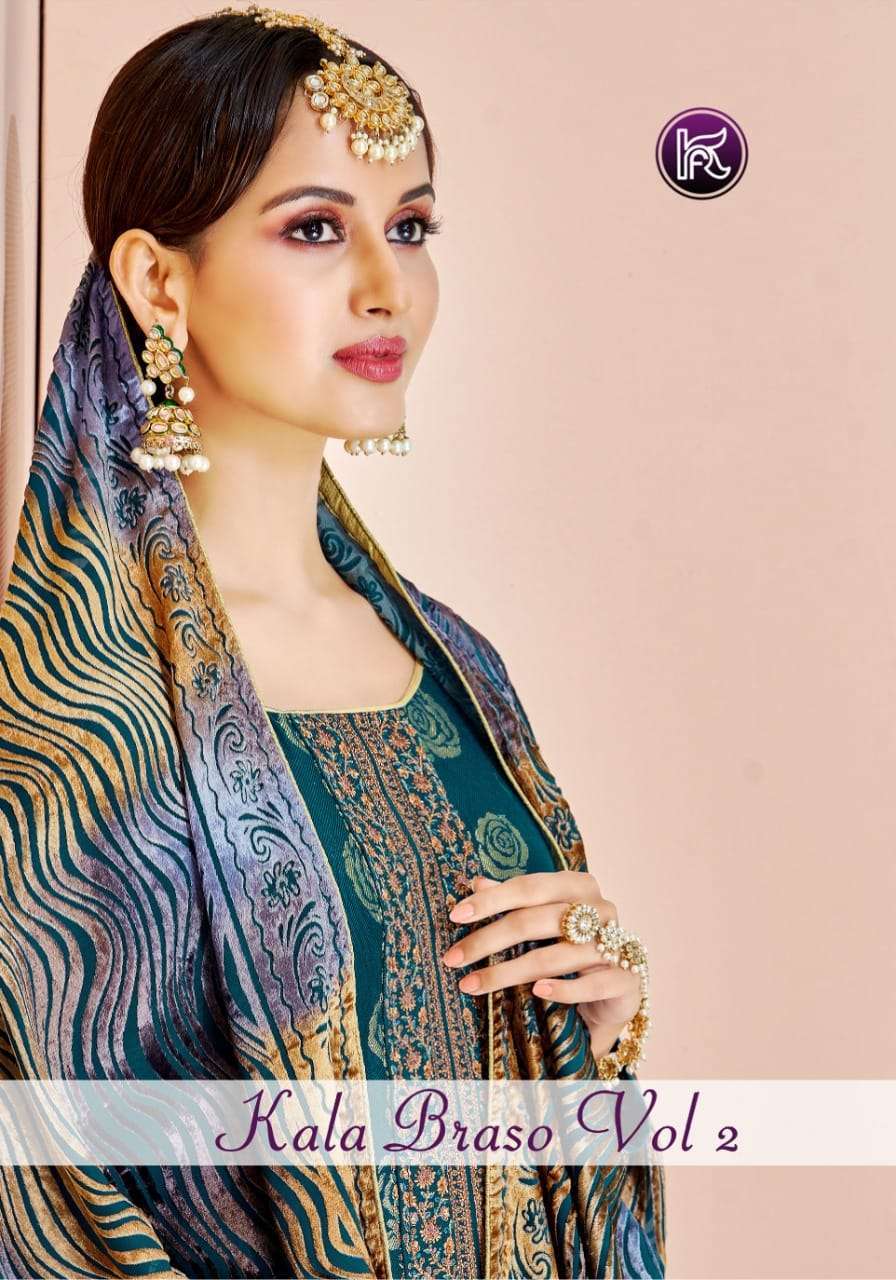 kala fashion kala brasso vol 2 series 1001-1006 pure pashmina suit 