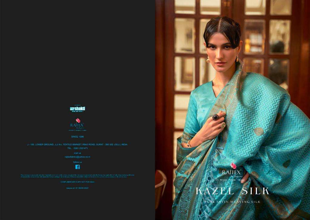 kazel silk designer pure satin weaving silk saree 