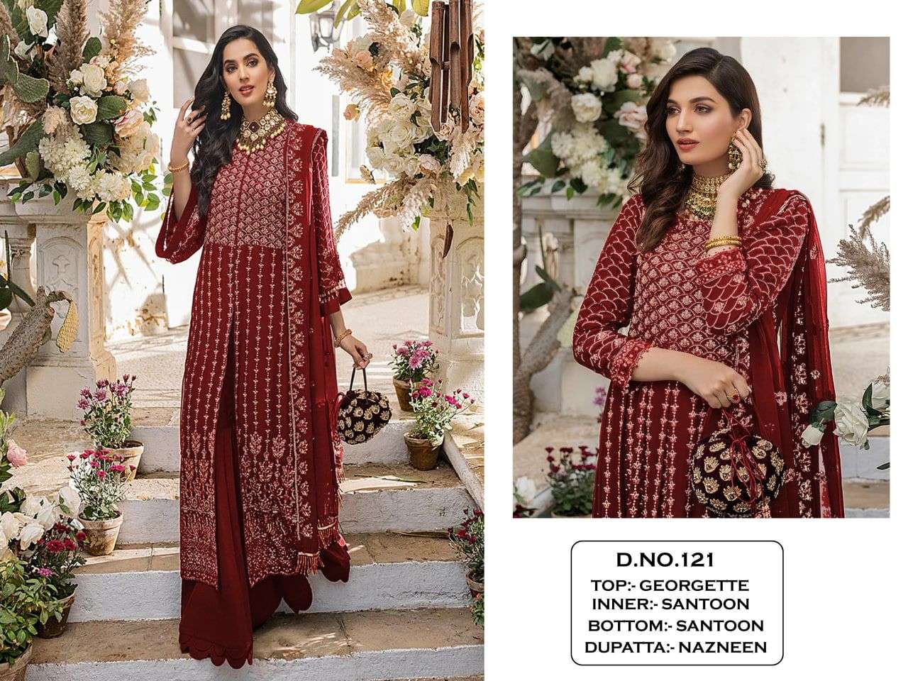 kf-121 georgette embroidery suit 