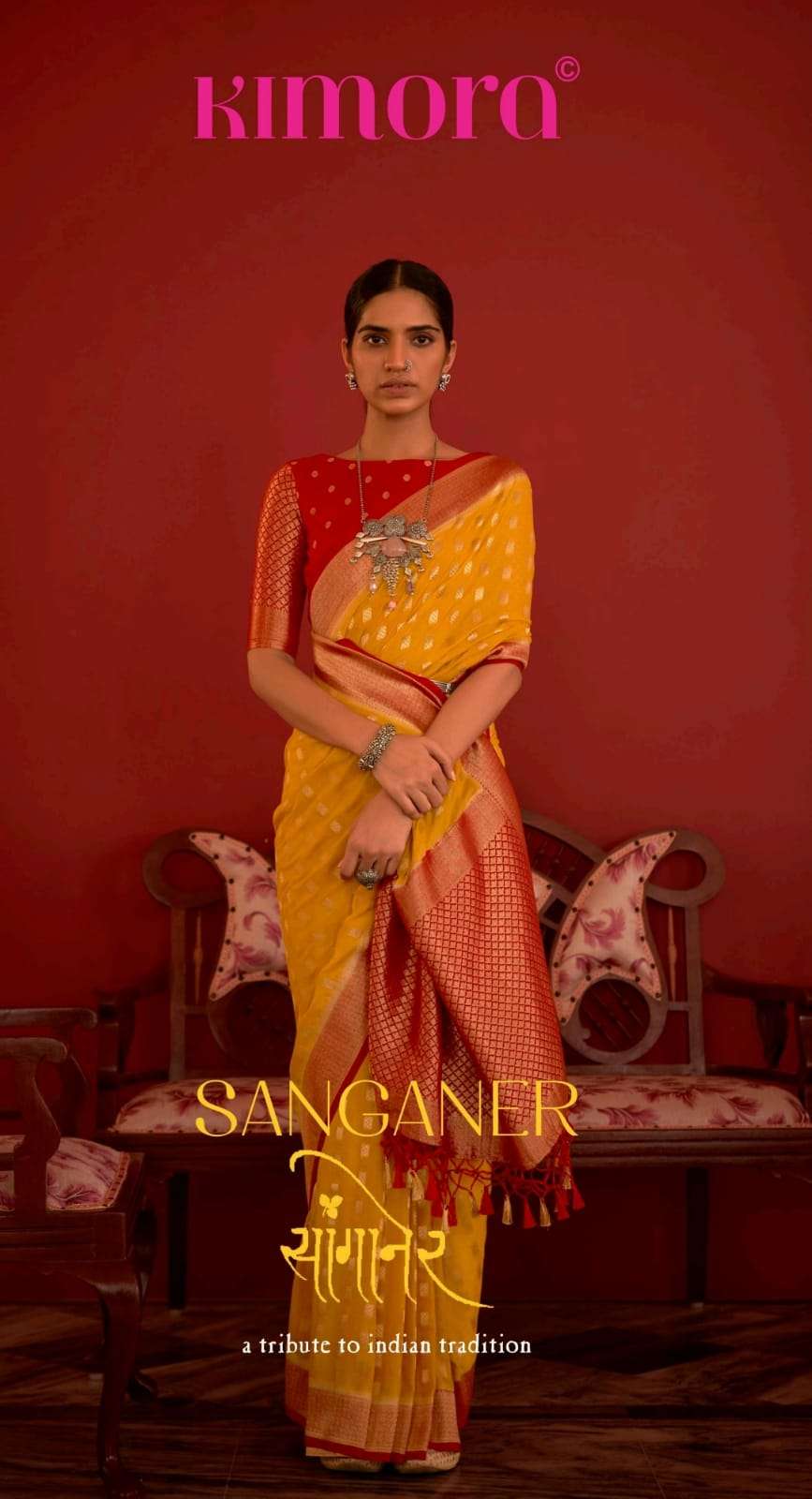 kimora sanganer designer pure georgette saree 