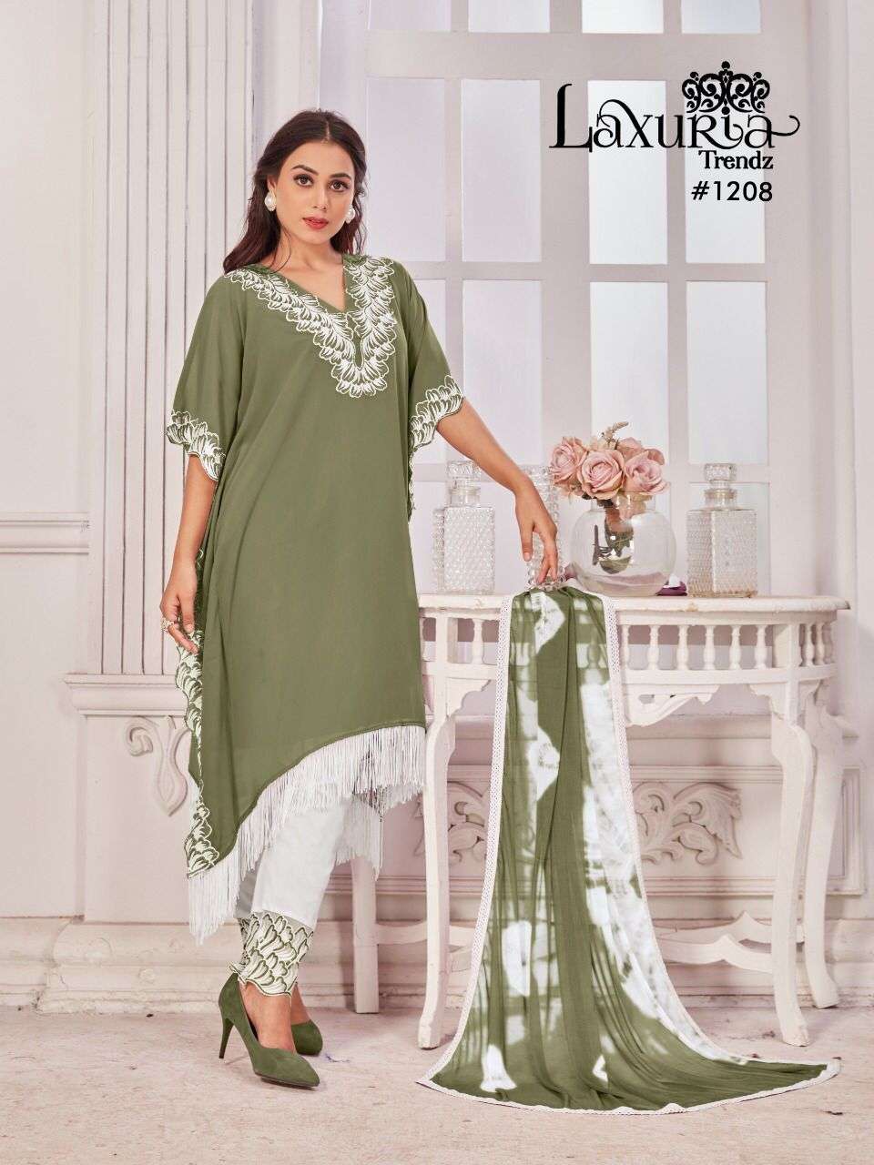 laxuria trendz 1208 designer heavy faux georgette suit 