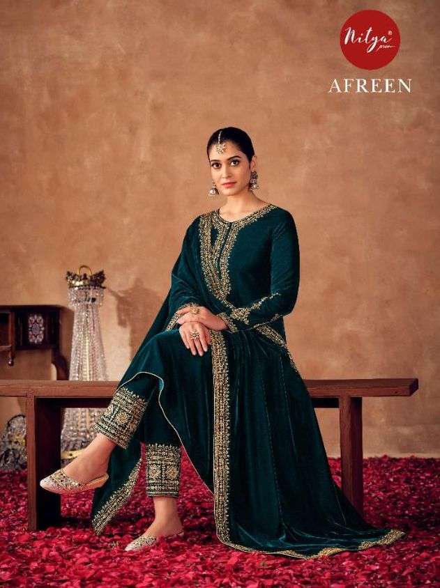 lt nitya afreen series 8100 velvet suit 