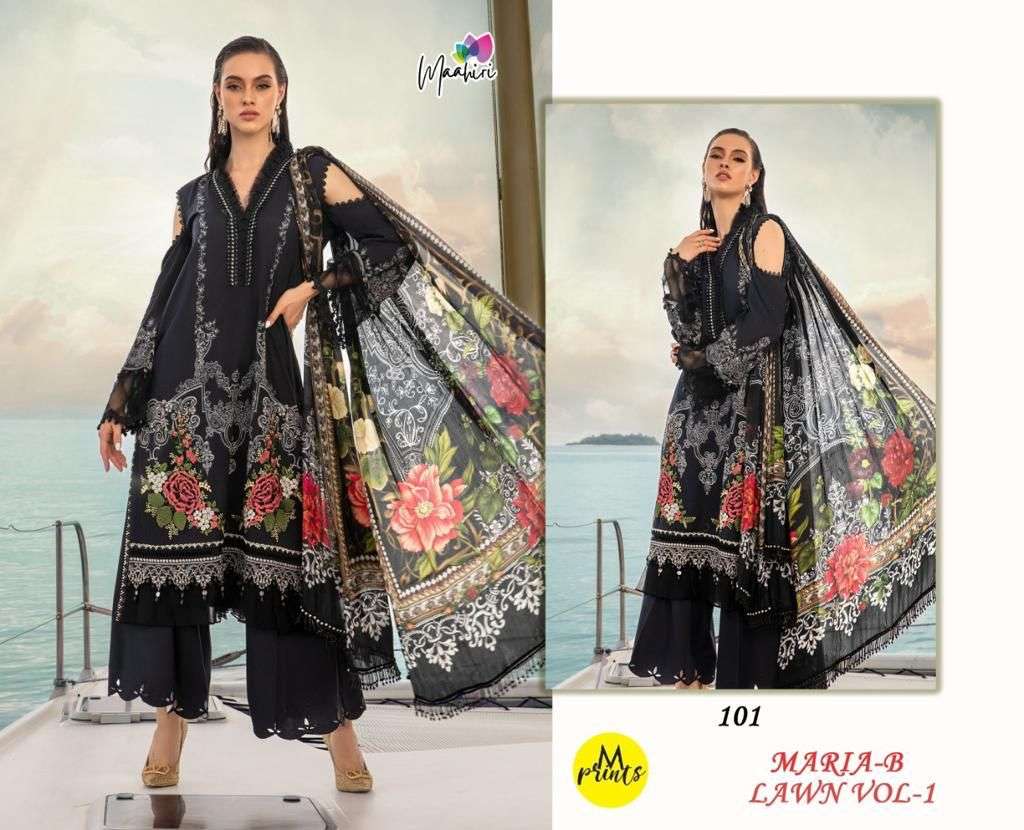 maahiri fashion maria b lawn vol 1 designer pure cambric suit 