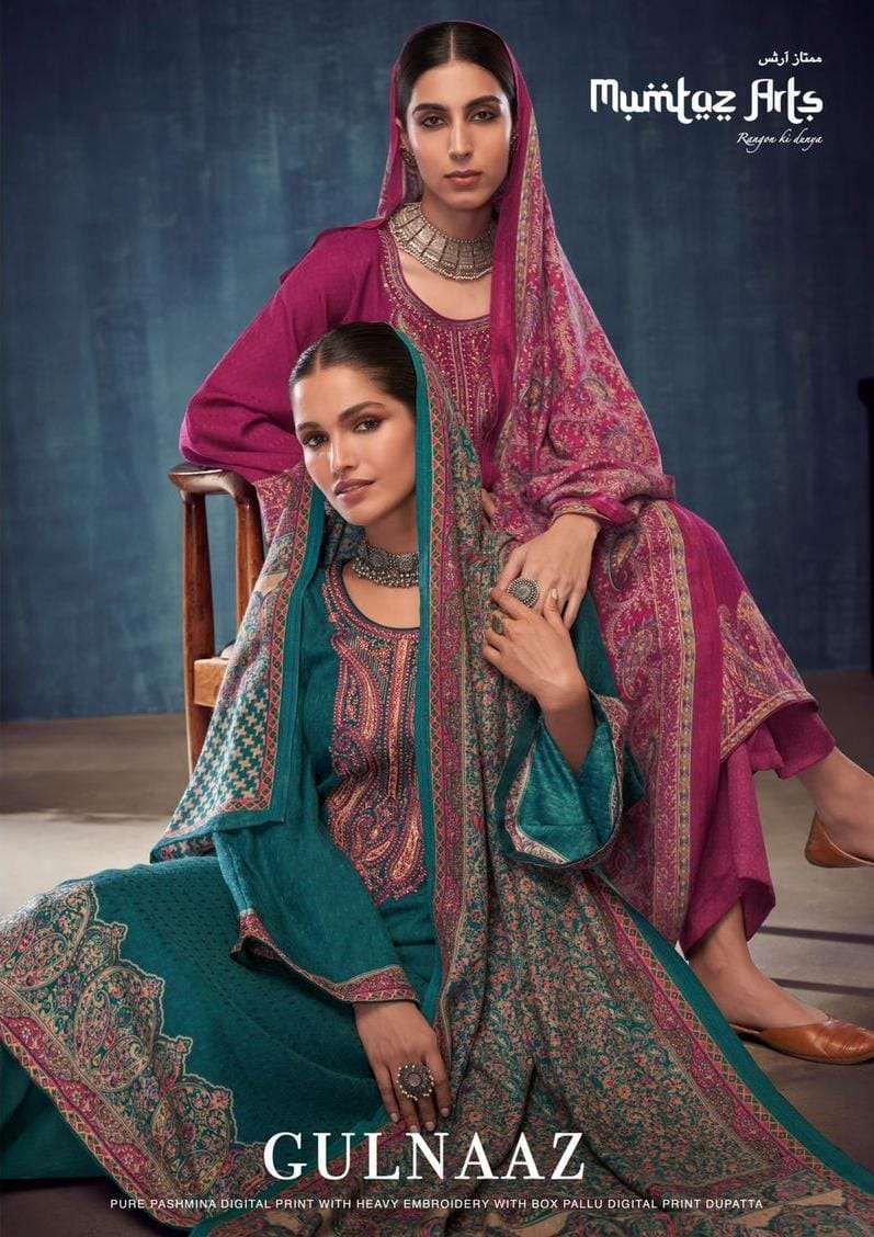mumtaz arts gulnaaz series 4001-4007 pure pashmina suit 