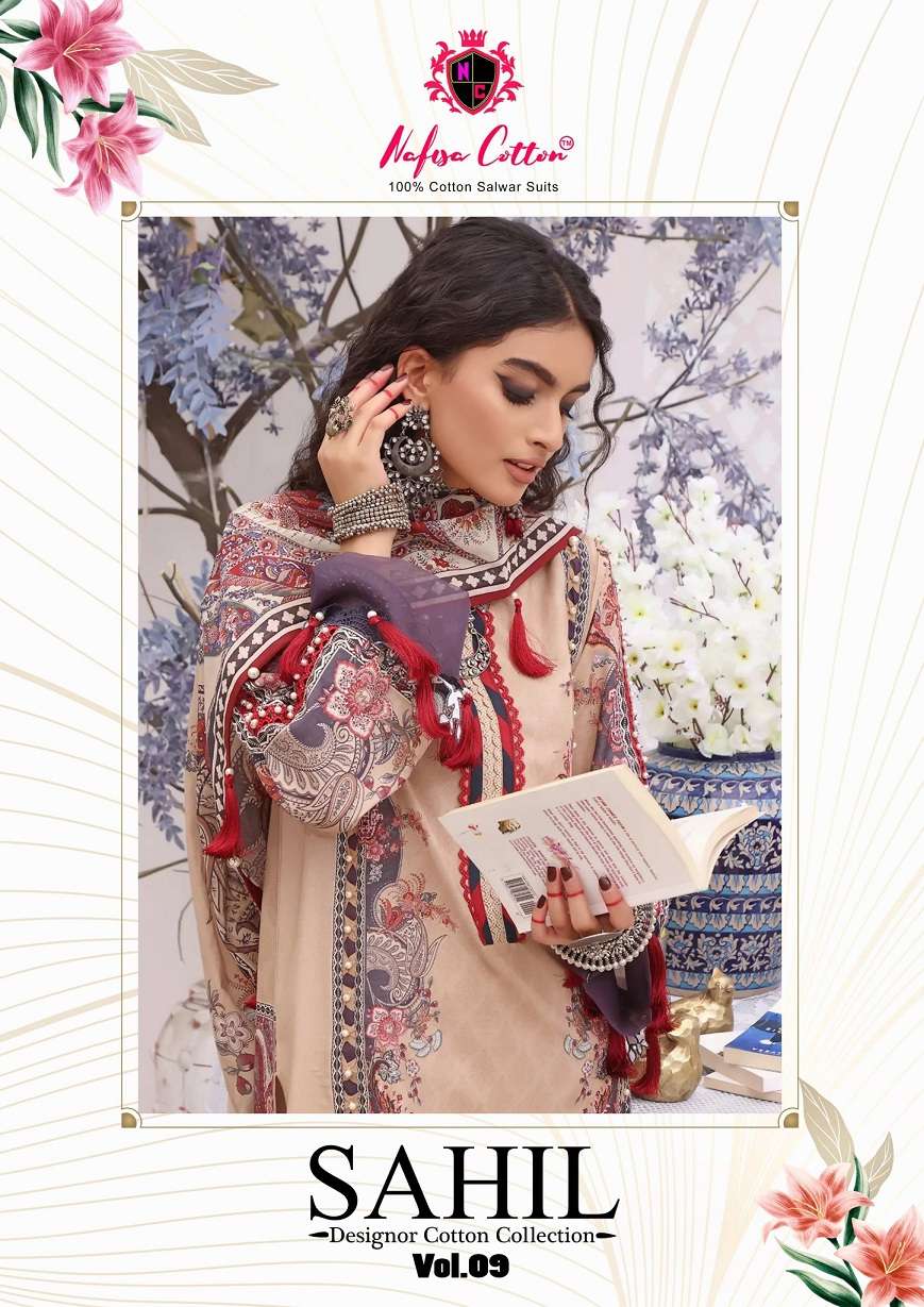 Nafisa Sahil Vol-9 series 9001-9006 lawn cotton suit 