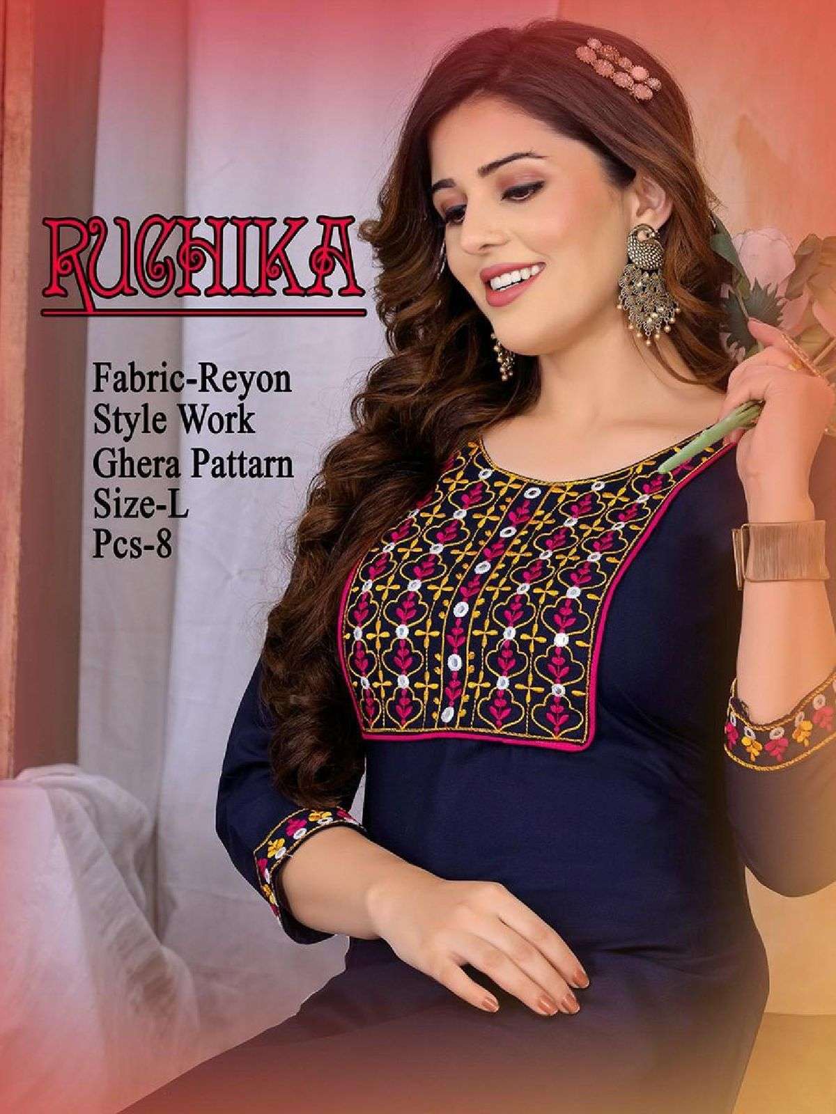 New Riyaa Ruchika series 501-508 heavy rayon kurti 