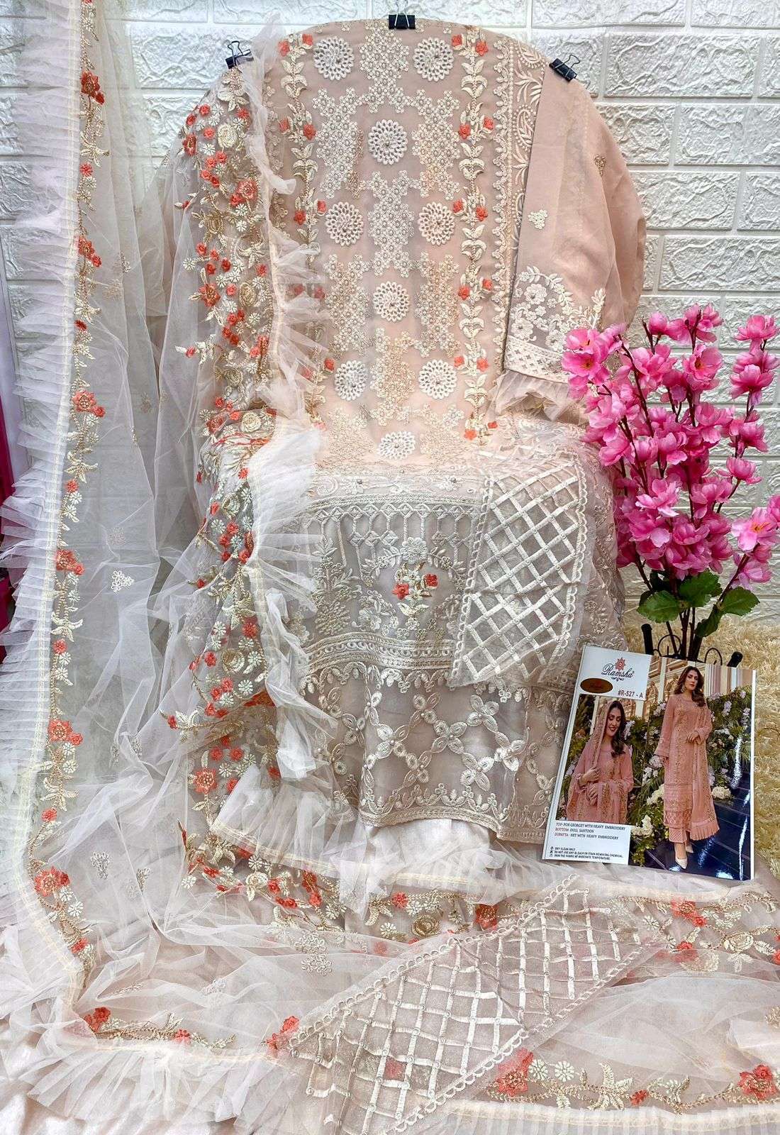 ramsha 527 nx georgette with heavy embroidery suit 