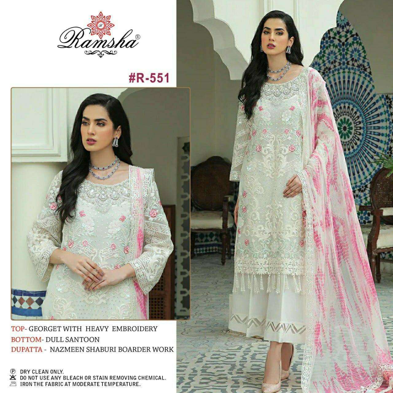 ramsha R-551 georgette embroidery suit 