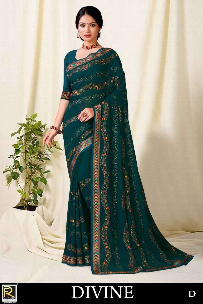 ranjna saree Divine georgette pattern saree