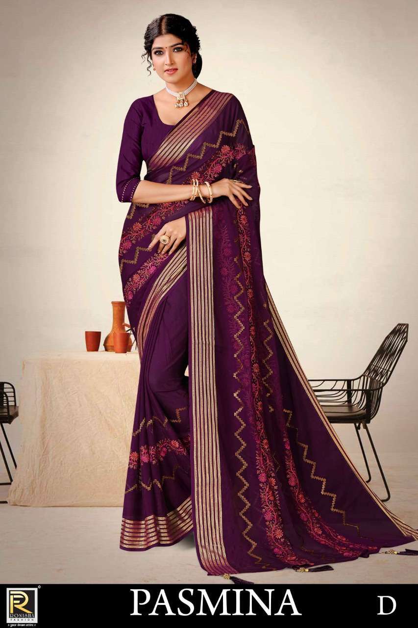 ranjna saree pasmina chiffon patta saree 