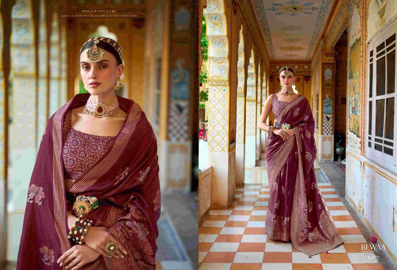 rewaa banarasi vol 2 series 472 smooth silk saree