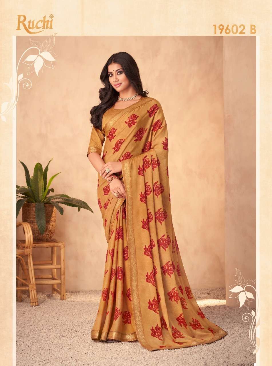 ruchi chandni vol 3 series 19601-19606 silk georgette saree