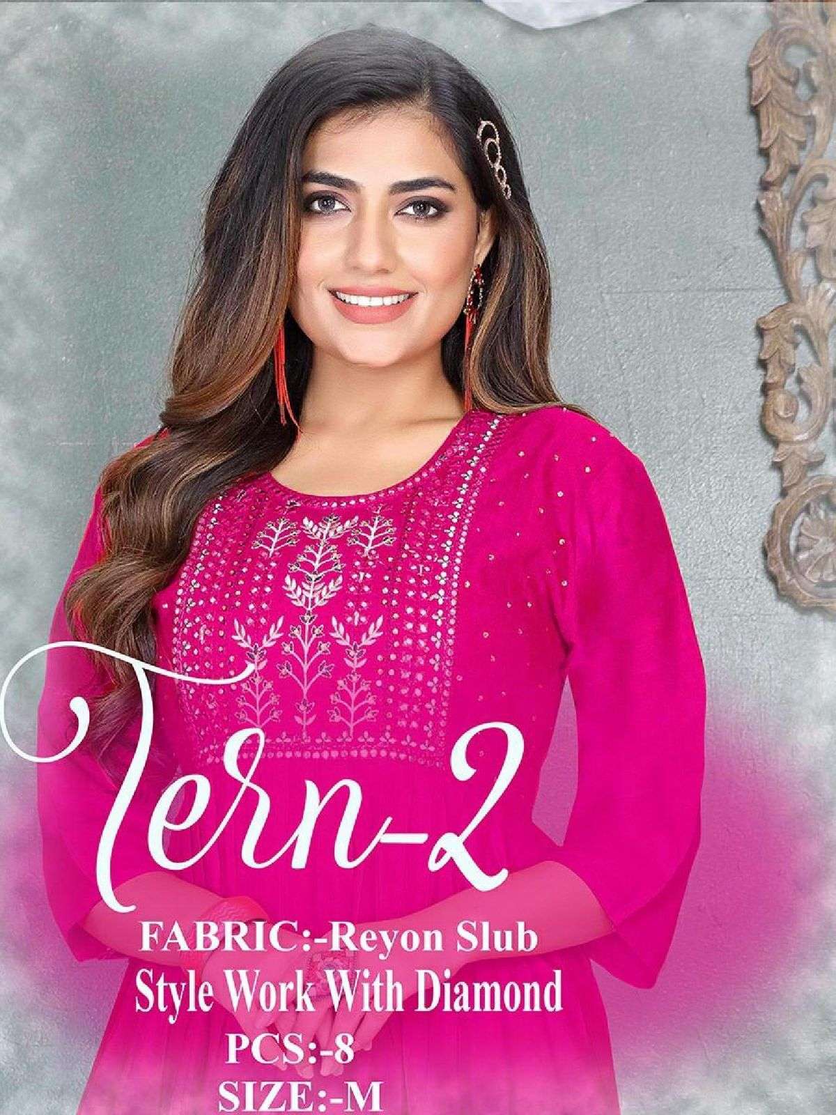 summer special tern-2 series 1001-1006 heavy rayon slub kurti 