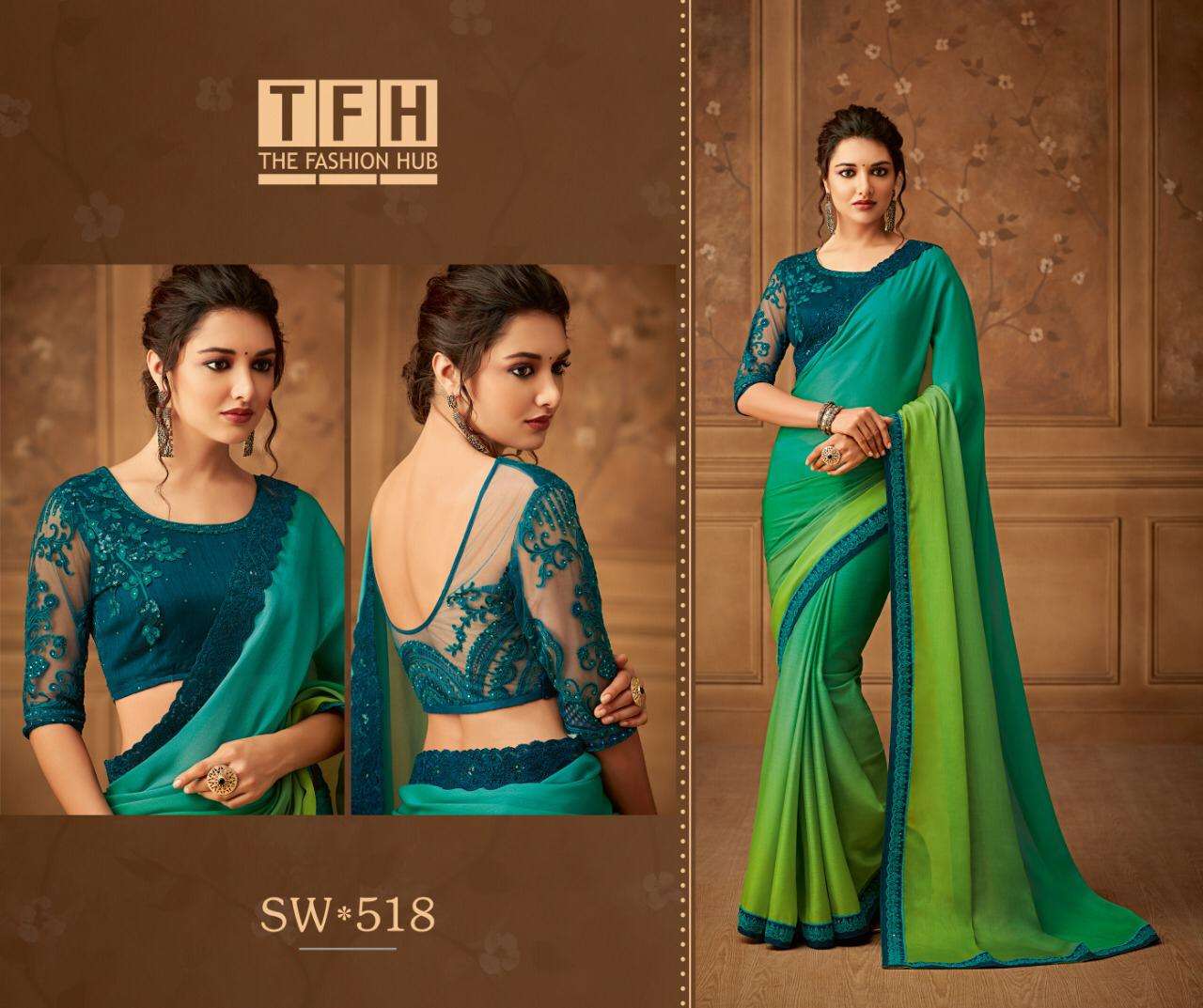 tfh sandalwood hit designs fancy saree in singles 